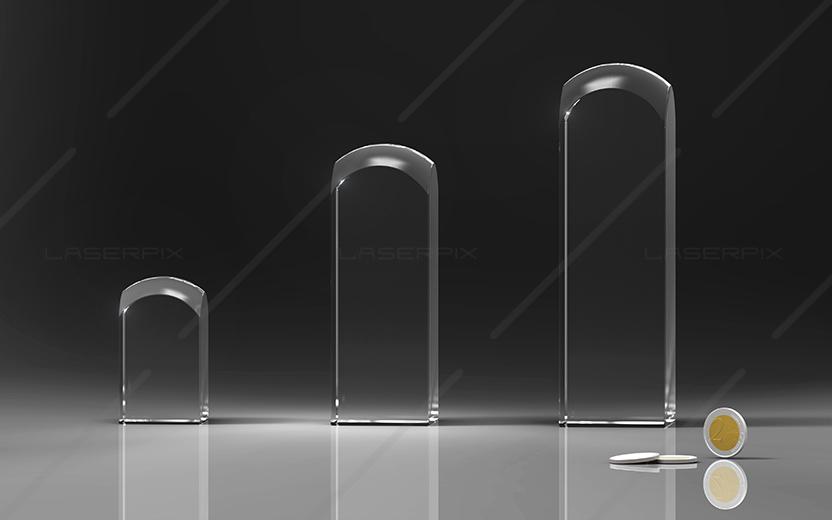 Rundglas Award mit abgerundeter Spitze von Laserpix