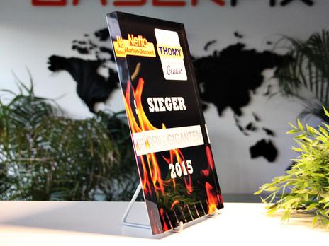UV Druck im Flachglas mit Ständer für Penny Award 2015