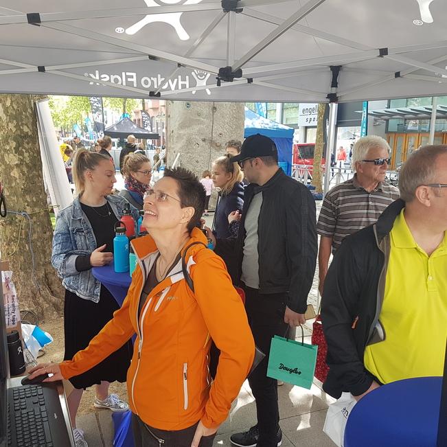 vor Ort lasern auf Hausmesse