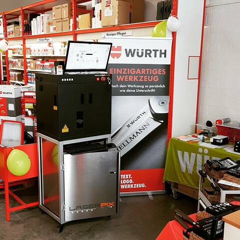 Live Lasern bei Würth Deutschland  Messeevent lasern vor Ort